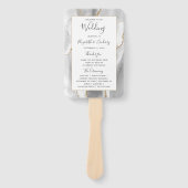 Éventail Gris Blanc Or Agate Programme de mariage (Devant)