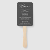 Éventail Gris & Blanc Photo Classique Custom Wedding Progra (Dos)