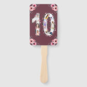 Éventail Gros 10e anniversaire fille photo Collage Fleur ro (Devant)