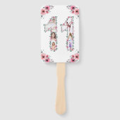 Éventail Gros 11e anniversaire fille photo Collage Fleur ro (Devant)