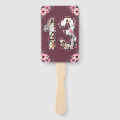 Éventail Gros 13ème anniversaire Photo Collage Rose Fleur f (Devant)