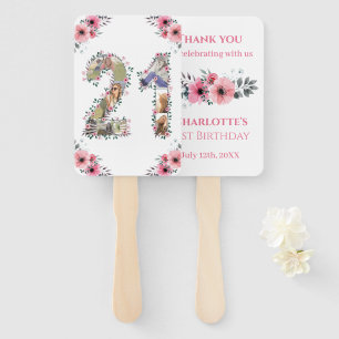 Éventail Gros 21e anniversaire Photo Collage Rose Fleur Bla