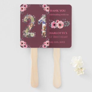 Éventail Grosse 21e anniversaire Photo Collage Rose Flower