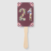 Éventail Grosse 21e anniversaire Photo Collage Rose Flower  (Devant)