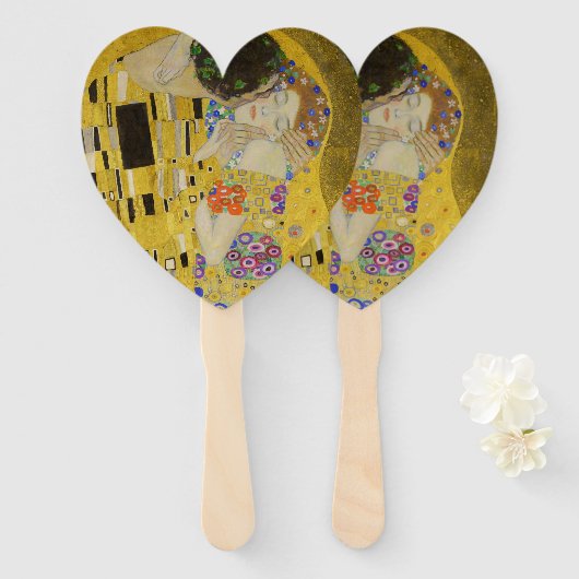 Éventail Gustav Klimt - Le baiser (Devant et derrière)