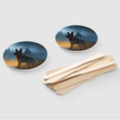 Éventail Halloween berger allemand effroi (Non-assemblé)