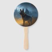 Éventail Halloween berger allemand effroi (Devant)