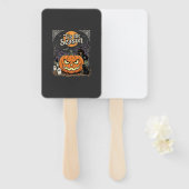 Éventail Halloween C'est la Saison Design de Chat Citrouill (Devant et derrière)