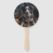 Éventail Halloween Citrouille berger australienne effraie (Dos)