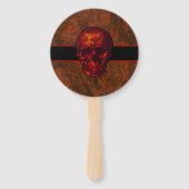 Éventail Halloween crâne rouge et noir (Dos)