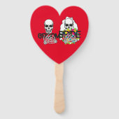 Éventail halloween marié crâne personnage de la main fans (Devant)