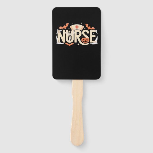 Éventail Halloween Nurse Typography � Spooky Medical Design (Devant)