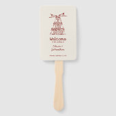 Éventail Hand Drawn Doodles Wedding Program (Devant)