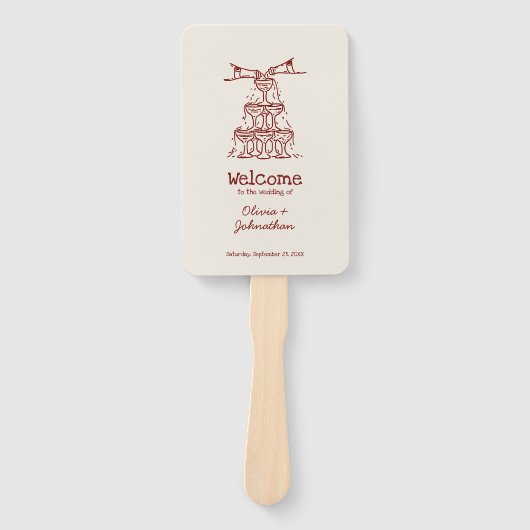 Éventail Hand Drawn Doodles Wedding Program (Devant)