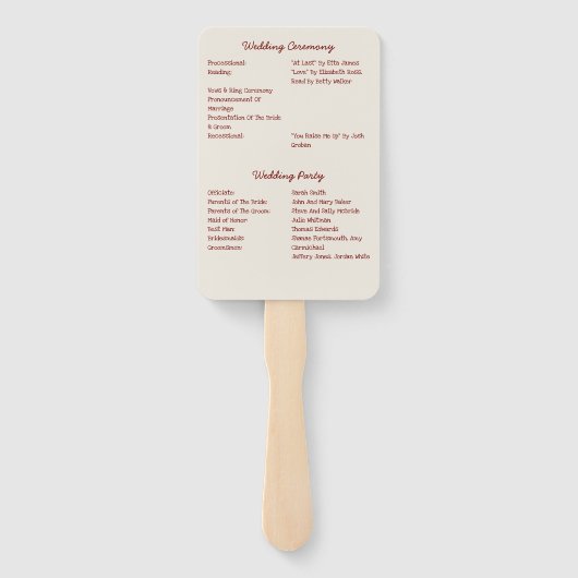 Éventail Hand Drawn Doodles Wedding Program (Dos)