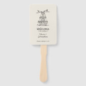 Éventail Hand Drawn Doodles Wedding Program (Devant)