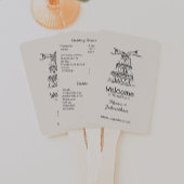 Éventail Hand Drawn Doodles Wedding Program