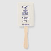 Éventail Hand Drawn Doodles Wedding Program Hand Fan (Devant)