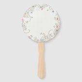 Éventail Hand Fan Custom Floral with Initials - Romantic (Dos)