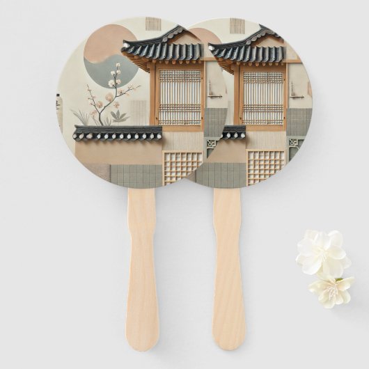 Éventail Hanok (Devant et derrière)