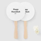 Éventail Hanoukka heureux votre nom image texte modifiable (Devant et derrière)