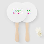 Éventail Happy easter boho vert rose enfants ajouter nom ti (Devant et derrière)
