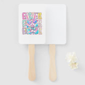 Éventail Happy Easter Bunny Coquette Bow Preppy Easter Day  (Devant et derrière)