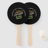 Éventail Happy Hanukkah Sameach! (Devant et derrière)