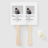 Éventail Happy Valentine's day couple photo modern simple t (Devant et derrière)