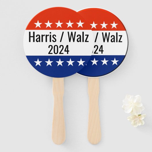 Éventail Harris Walz Élection 2024 (Devant et derrière)