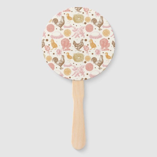 Éventail Hatching Bientôt Baby shower de fille de poulet (Dos)
