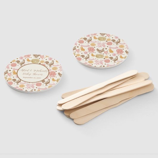 Éventail Hatching Bientôt Baby shower de fille de poulet (Non-assemblé)