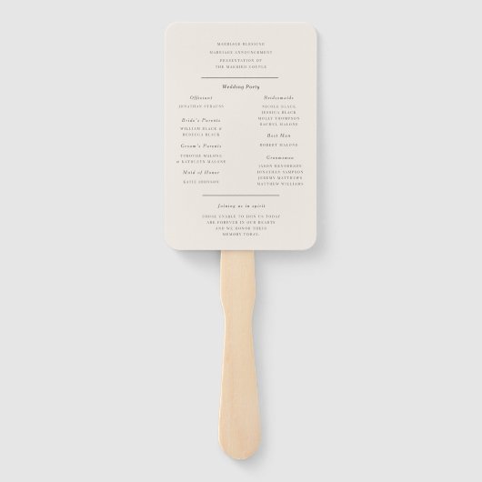 Éventail Hazelwood Fall Floral Wedding Programme (Dos)