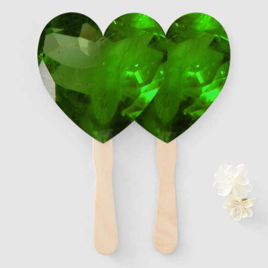 Éventail Heart‑Shaped Emerald (Devant et derrière)