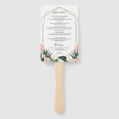 Éventail Heekend Mariage Horaire Tropical Floral Géométriqu (Dos)