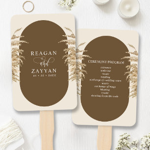 Éventail Herbe des Pampas Programme de Mariage Bohème Terri
