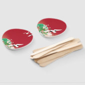 Éventail Hérons et Dahlias Design japonais / (Non-assemblé)