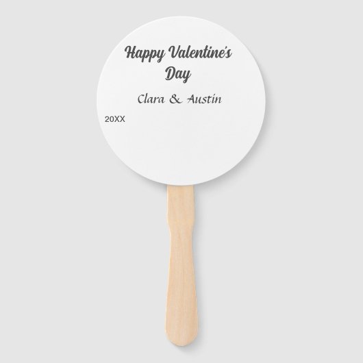 Éventail Heureuse Sainte-Valentin ajouter nom date simple m (Dos)