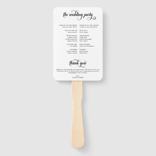 Éventail Heureux Jamais après le programme de cérémonie Mar (Dos)