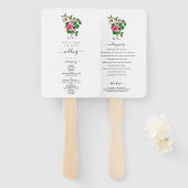 Éventail Hibiscus tropical Programme de mariage d'été (Devant et derrière)