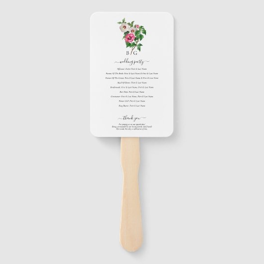 Éventail Hibiscus tropical Programme de mariage d'été (Dos)