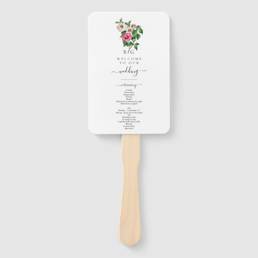 Éventail Hibiscus tropical Programme de mariage d'été (Devant)