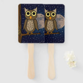 Éventail Hibou de nuit (Devant et derrière)