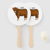 Éventail Highland cow (Devant et derrière)