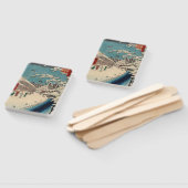 Éventail Hiroshige hiver paysage Japon pays (Non-assemblé)