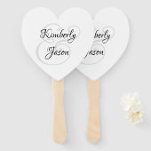 Éventail His & Her Script Names, Black & Grey (Devant et derrière)