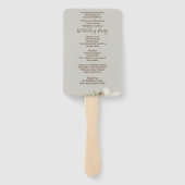 Éventail Hiver Beige Elegant Script Wedding Programme (Dos)