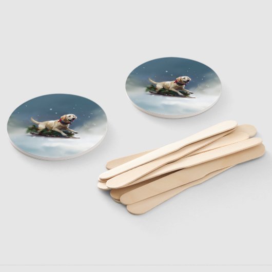 Éventail hiver de Noël du Labrador (Non-assemblé)