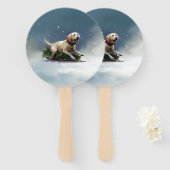 Éventail hiver de Noël du Labrador (Devant et derrière)