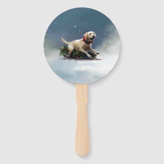 Éventail hiver de Noël du Labrador (Devant)